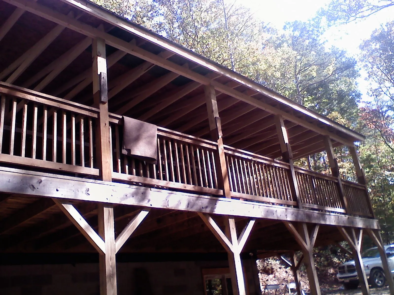Timber framing under a new elevated porch and deck — Roof Leak Repair in Nunda by Roofing Brothers